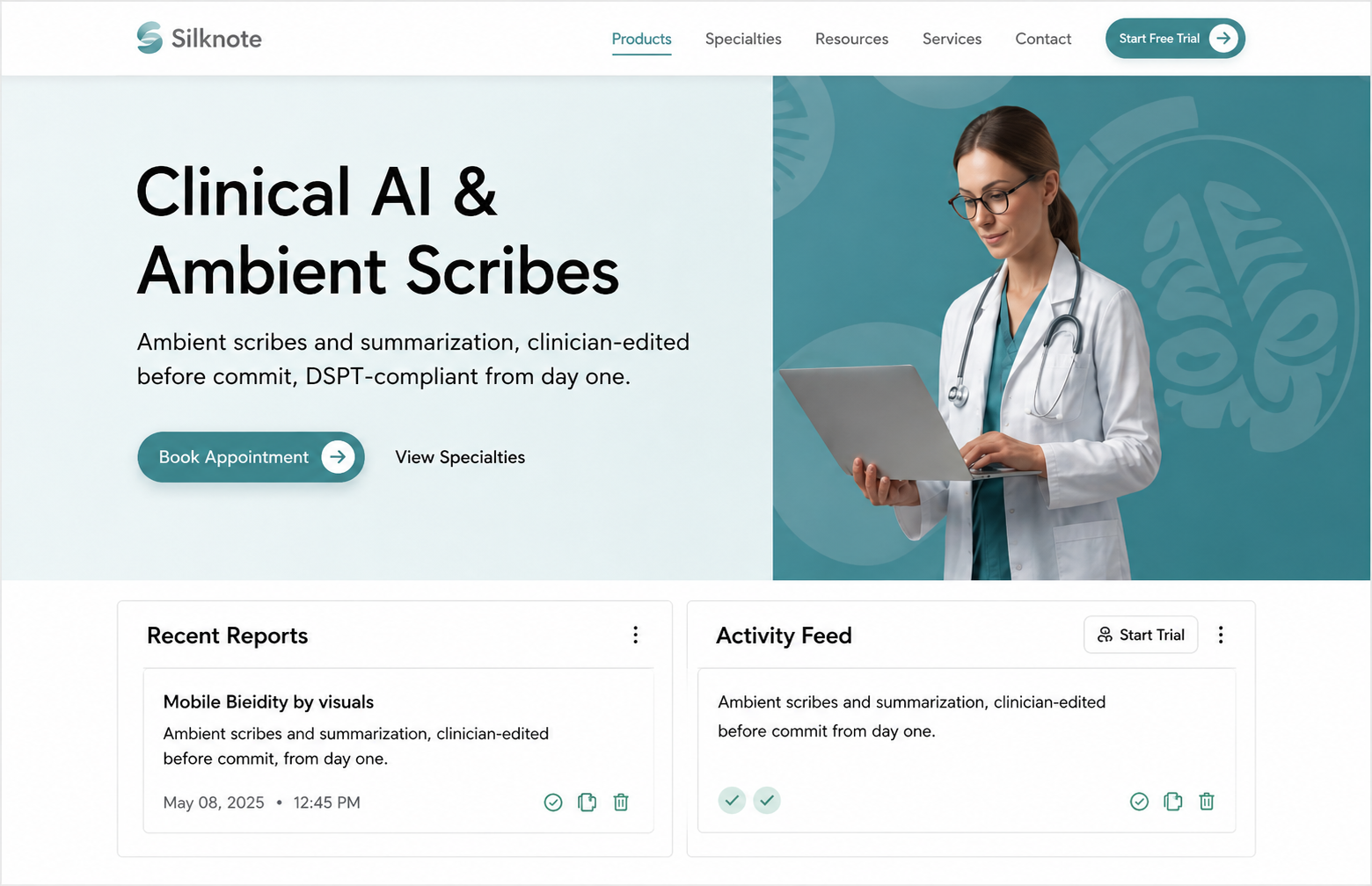 Clinician reviewing an AI neuroimaging analysis on a diagnostic display