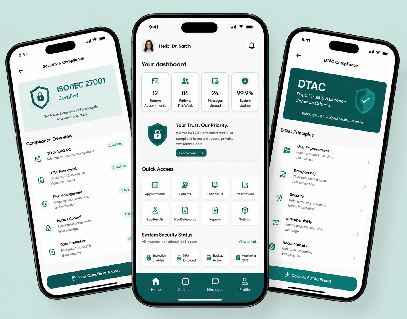 ISO 27001 and DTAC for a telemedicine platform