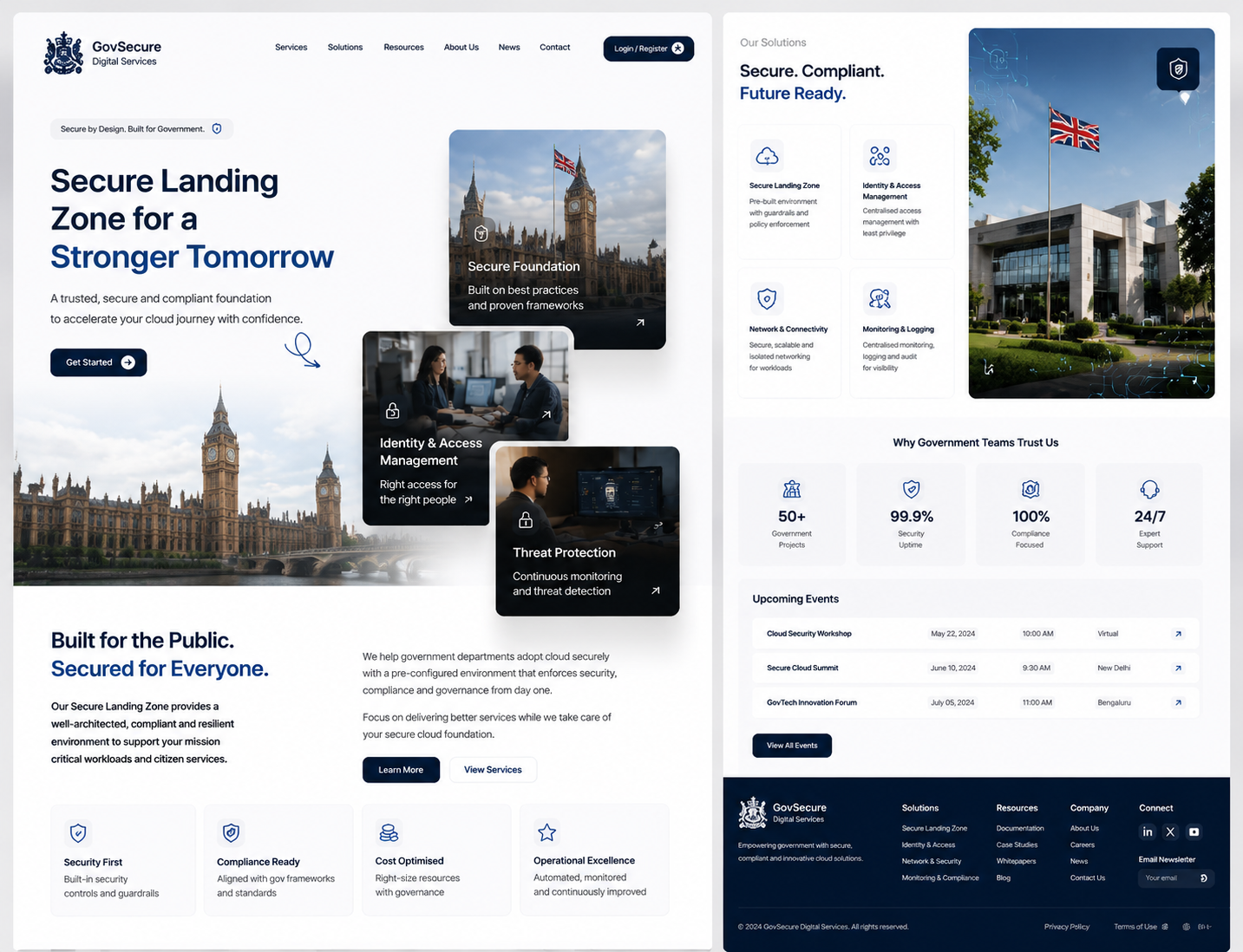Secure landing zone for a government department