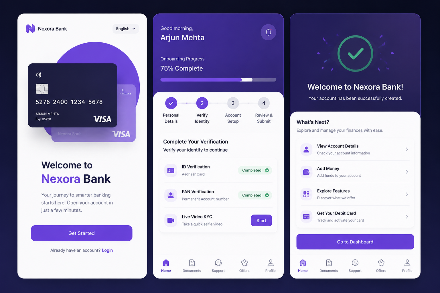 Onboarding web app for a digital bank