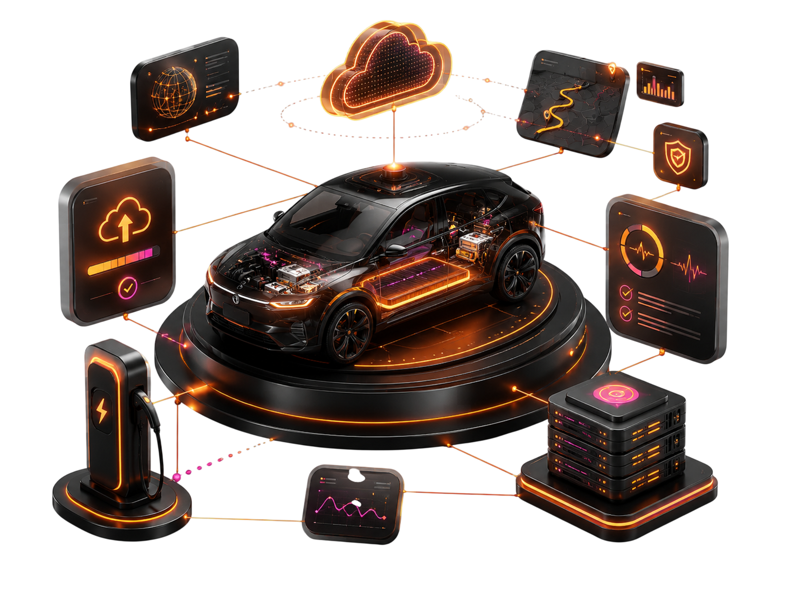 Automotive engineering: connected vehicle, OTA, telemetry, EV-charging, and fleet systems