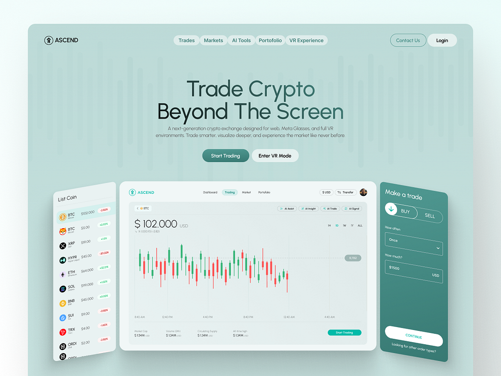 On-chain crypto exchange for a digital-asset trading platform